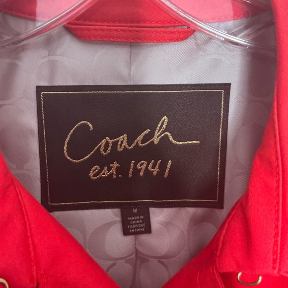 COACH Classic Women’s Double Breasted Fully Lined Trench Coat | Red Size MED - Picture 4 of 11